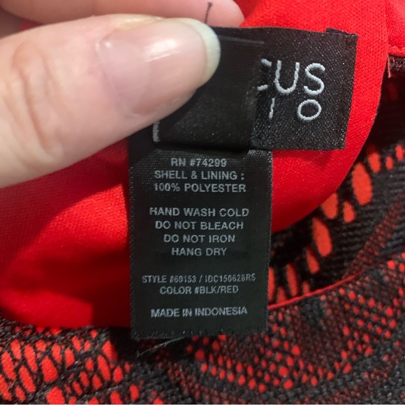 Enfocus Studio Red and Black Lace A-line Dress Sleeveless Mini Size 6 - Picture 3 of 11